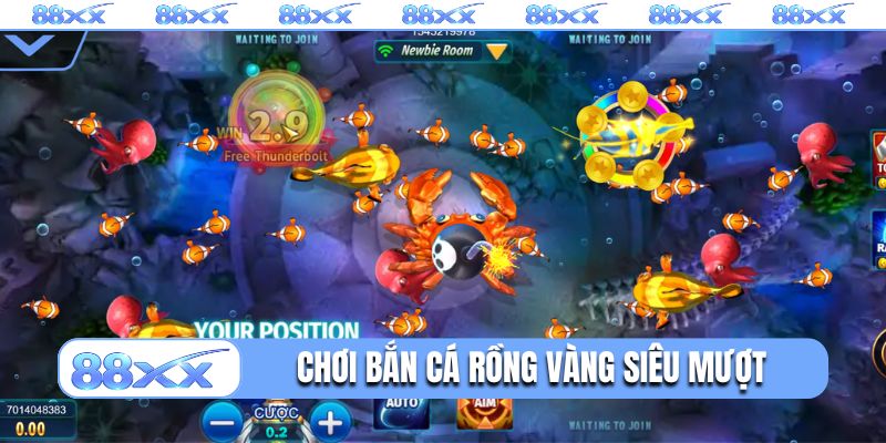 Chơi bắn cá Rồng Vàng siêu mượt, không bị lag